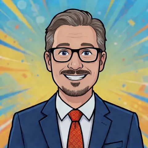 Illustrated portrait of Steven Booth, founder